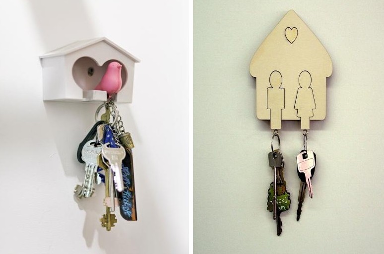 Зидни држач за кључеве за предсобље - идеје за фотографије