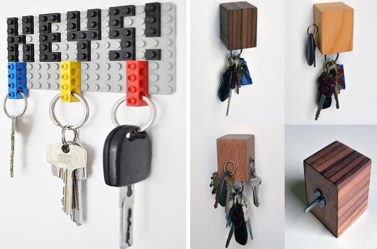 Zidni držač za ključeve za predsoblje - ideje za fotografije