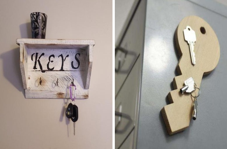 Nástěnný držák na klíče do vstupní haly - fotografické nápady