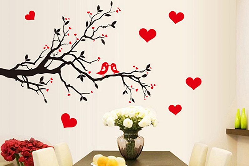 Mga sticker ng romantikong wallpaper