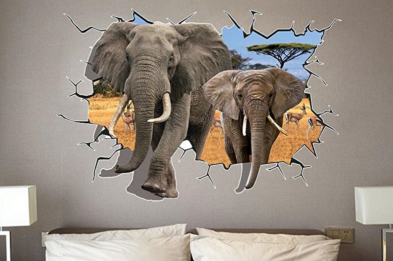 Wallpaper stickers with fauna and flora