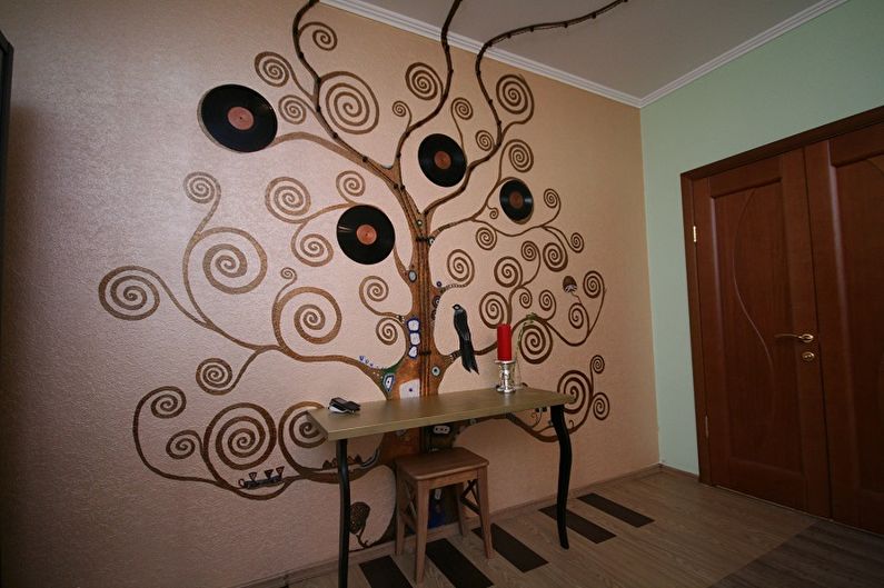 Mga sticker ng wallpaper sa interior ng pasilyo - larawan