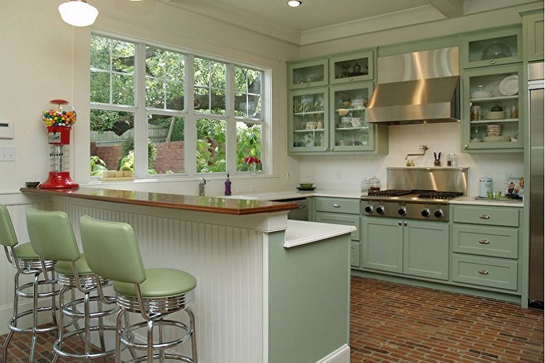 Kitchens with a bar counter - photo