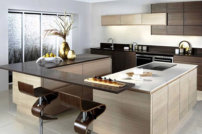 Kitchens with a bar counter - photo