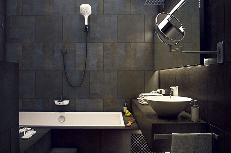 „Black Loft Style“ vonios kambarys - interjero dizainas