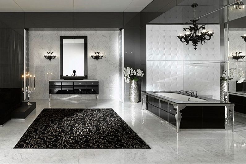 Melna vannas istaba gotikas stilā - interjera dizains
