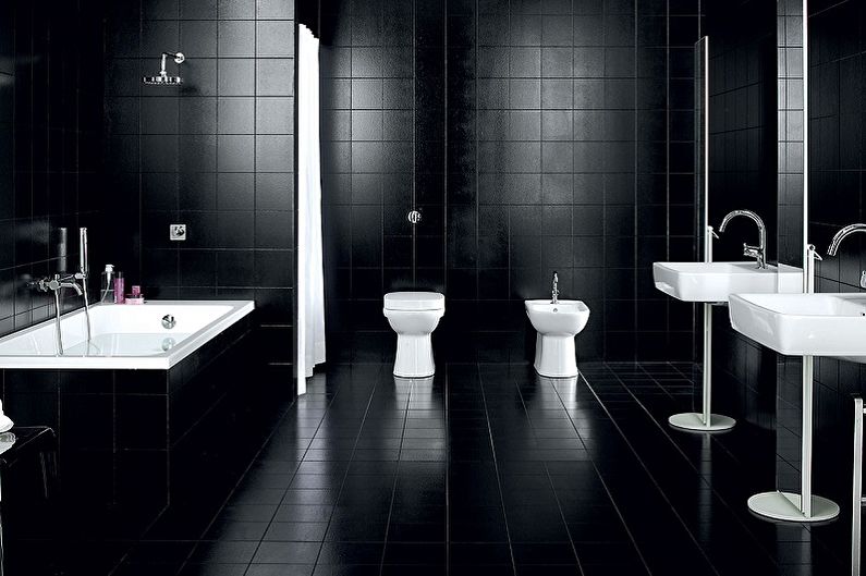 Černá koupelna - fotografie interiérového designu