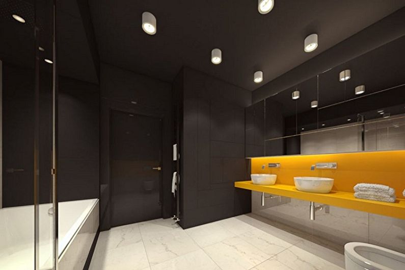 Čierna kúpeľňa - fotografia interiérového dizajnu