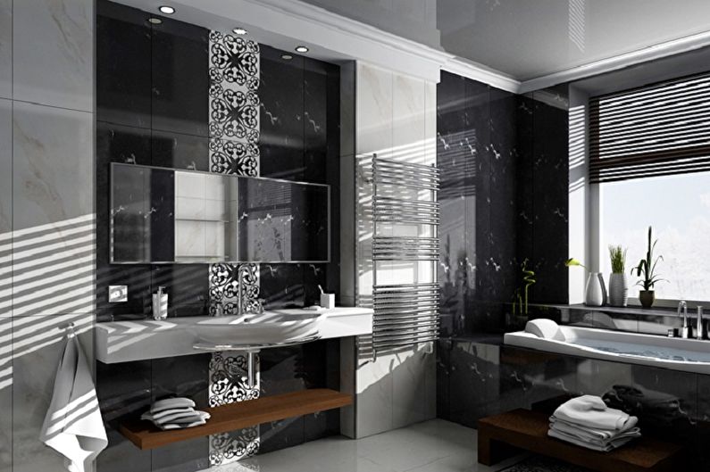 Sort badeværelse - interiørdesignfoto