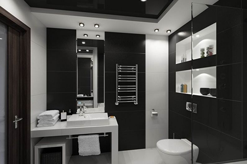 Czarna łazienka - zdjęcie wnętrza