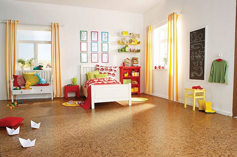 Korková podlaha v dětském pokoji