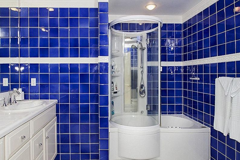 تصميم الحمام الأزرق - ديكور الحائط
