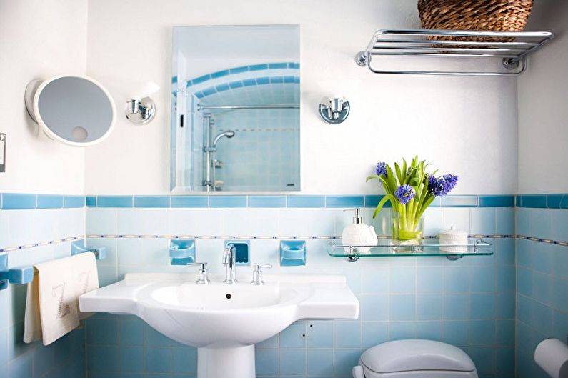 ห้องน้ำสีน้ำเงิน - ภาพถ่ายการออกแบบตกแต่งภายใน