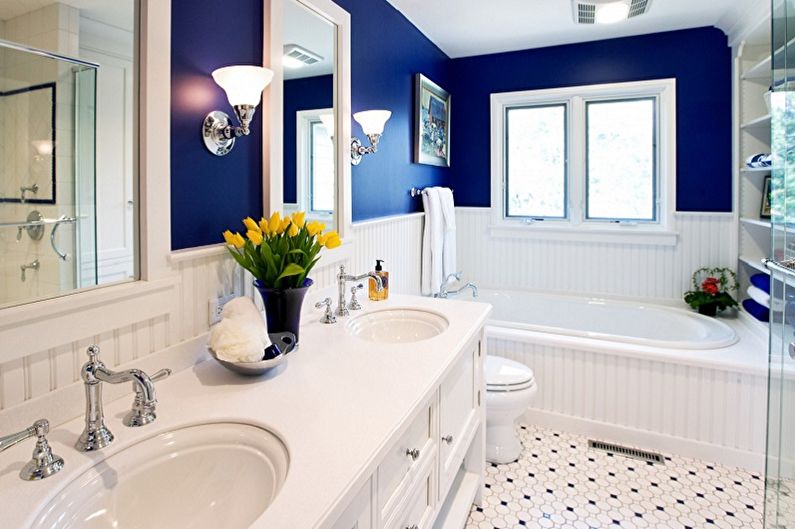 Modrá koupelna - interiérový design foto