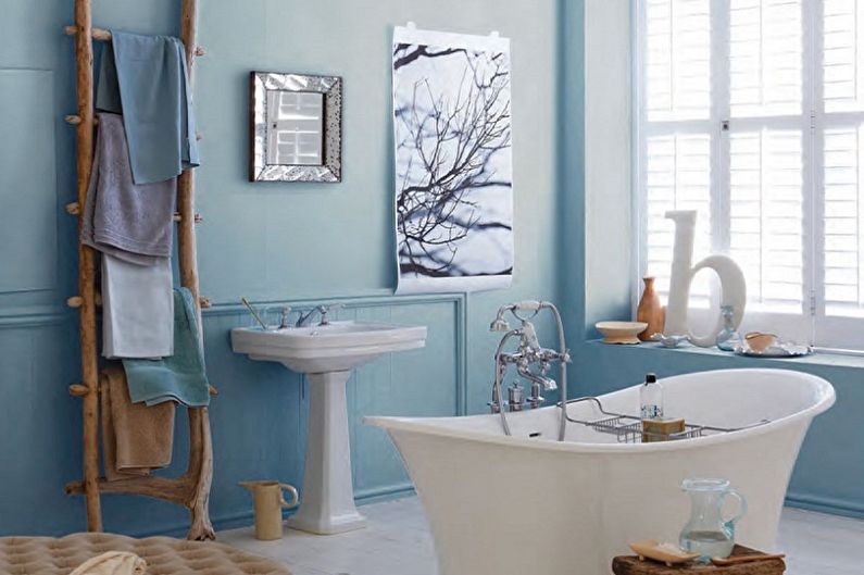 Blue banyo - larawan sa interior design