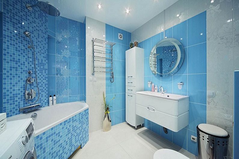 Μπλε μπάνιο - φωτογραφία εσωτερικού σχεδιασμού