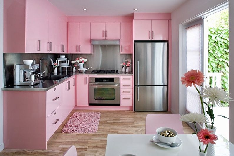 Bucătărie roz: 80 de idei de design
