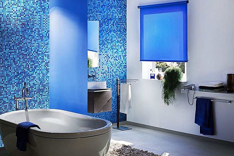 Zila vannas istaba: 75 dizaina idejas (foto)