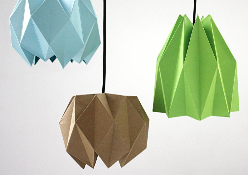Светла за лустер од папира - Оригами-лампиони