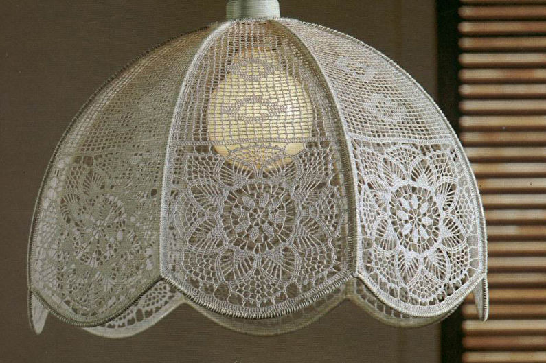 Lumières de lustre de fil - abat-jour tricoté