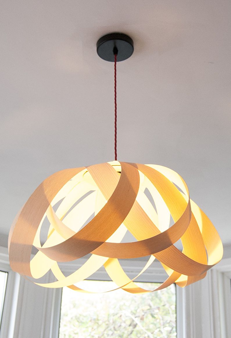 Pantalla de lámpara de bricolaje para una lámpara de araña - foto