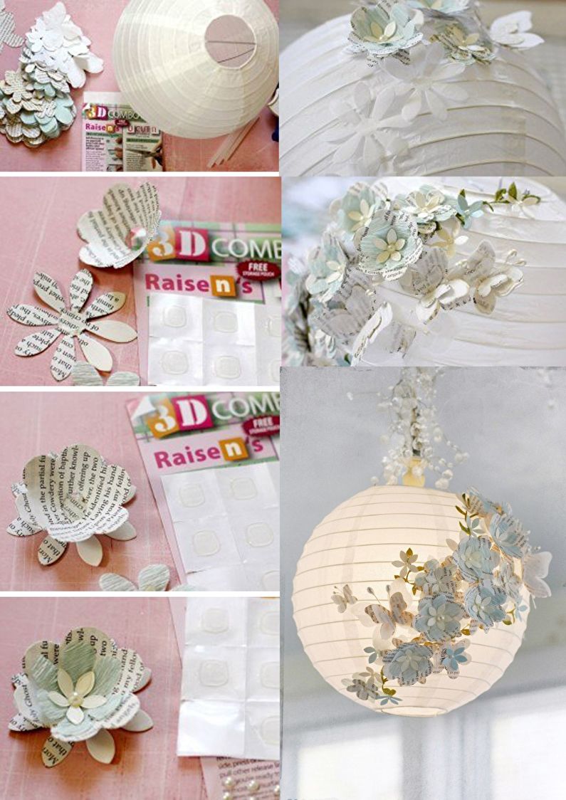 DIY lampshade para sa isang chandelier - larawan