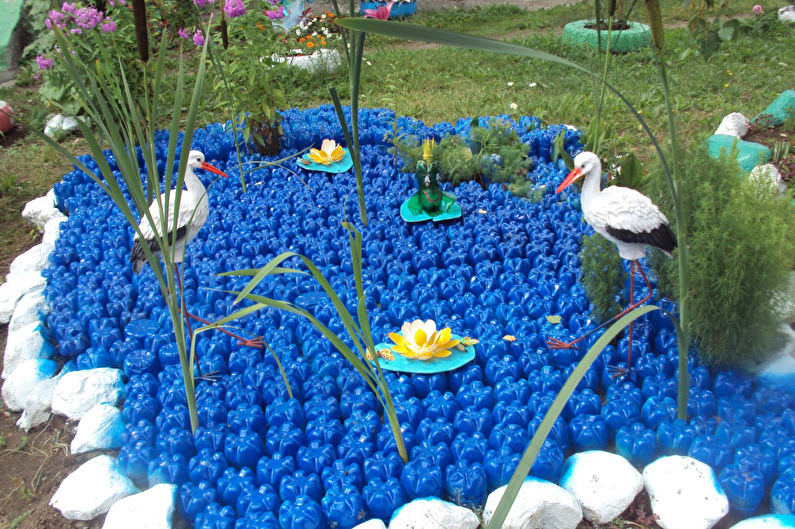 Decorações de jardim DIY de garrafas de plástico