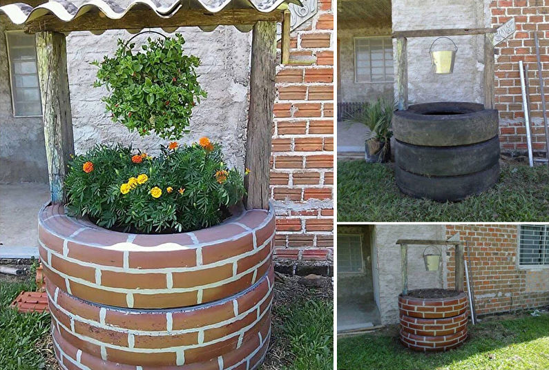 DIY sodo dekoracijos iš padangų