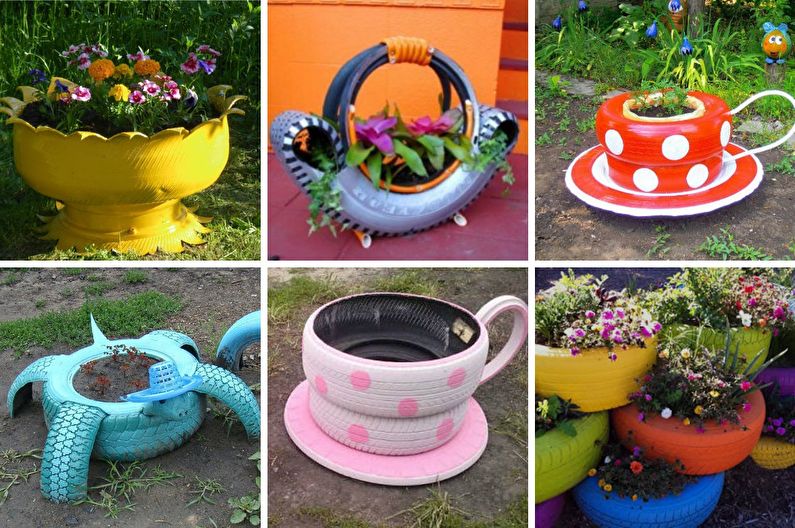 Διακοσμήσεις κήπου DIY από ελαστικά