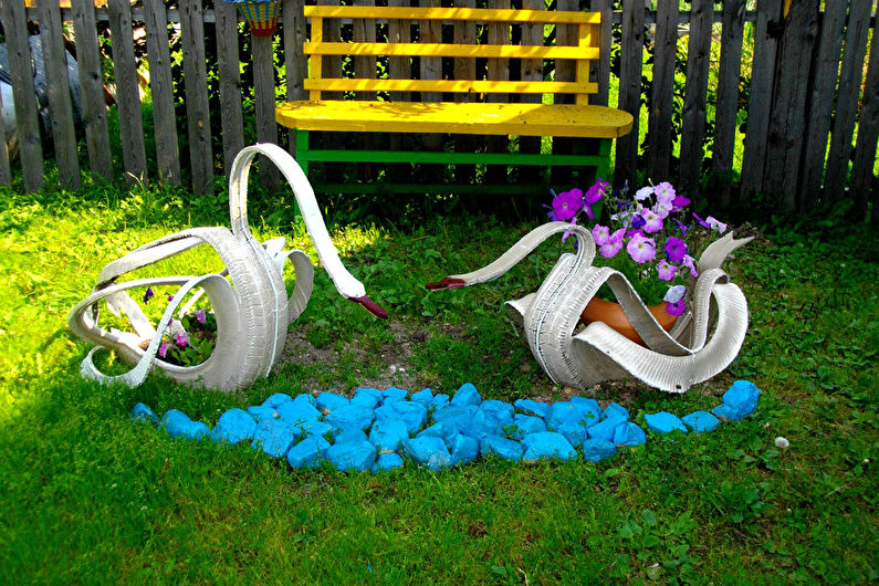 Направи си декорации за градина от гуми