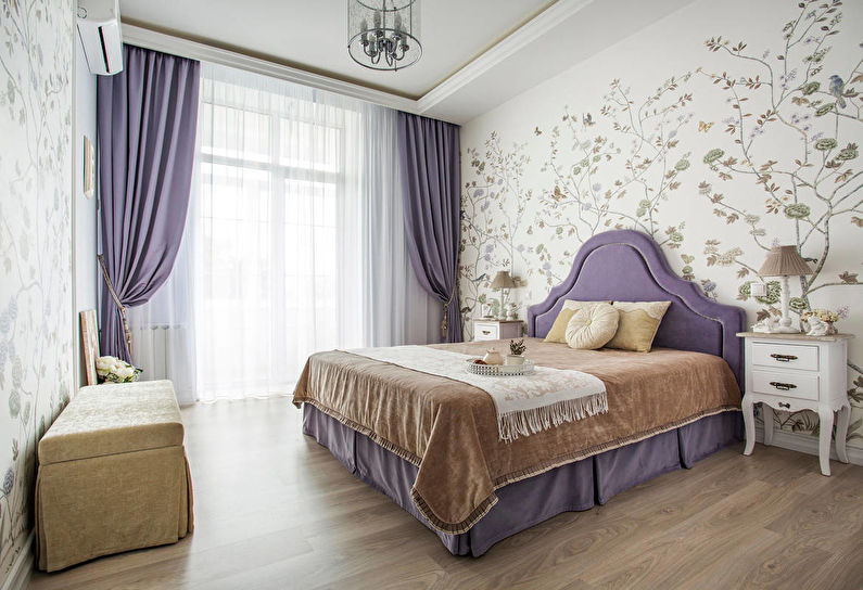 White bedroom in classic style - Interior Design