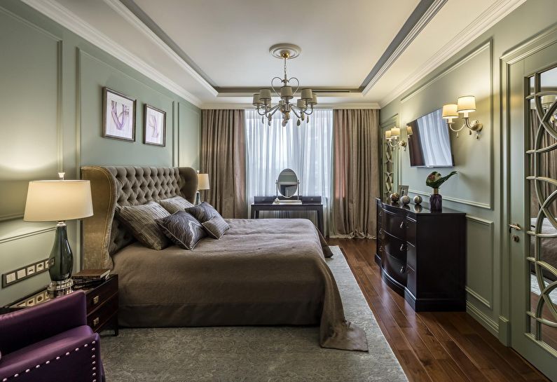 Indvendigt design soveværelse i klassisk stil - foto
