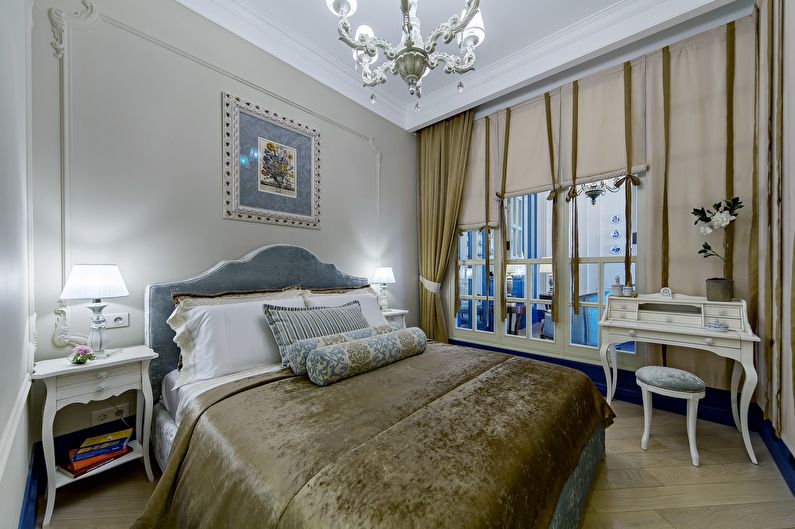 Dormitor de design interior într-un stil clasic - fotografie