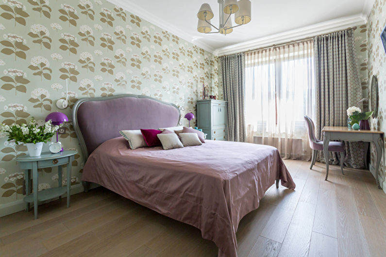 Спалня за интериорен дизайн в класически стил - снимка