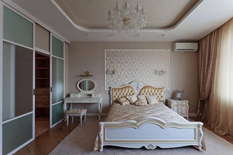 Interiérový design ložnice v klasickém stylu - foto