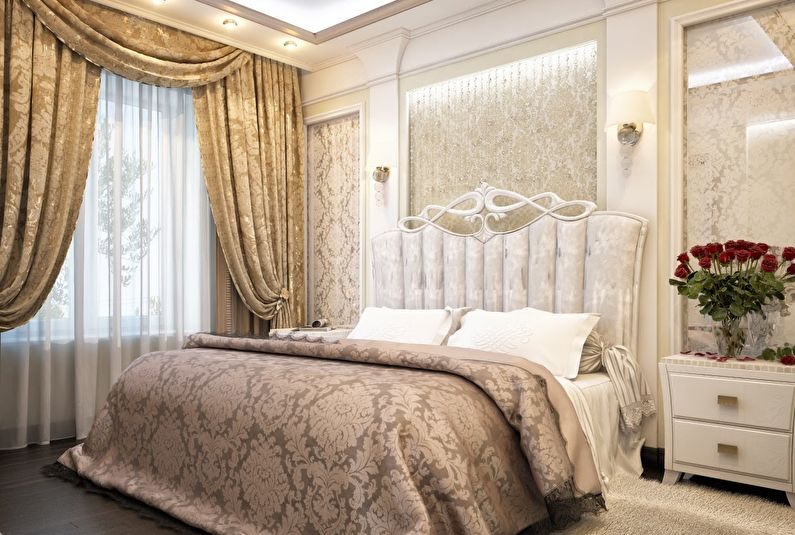 Spavaća soba dizajna interijera u klasičnom stilu - fotografija