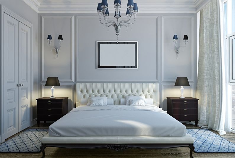 Спалня за интериорен дизайн в класически стил - снимка