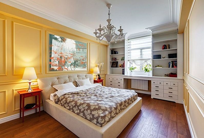 Dormitorio de diseño de interiores en un estilo clásico - foto