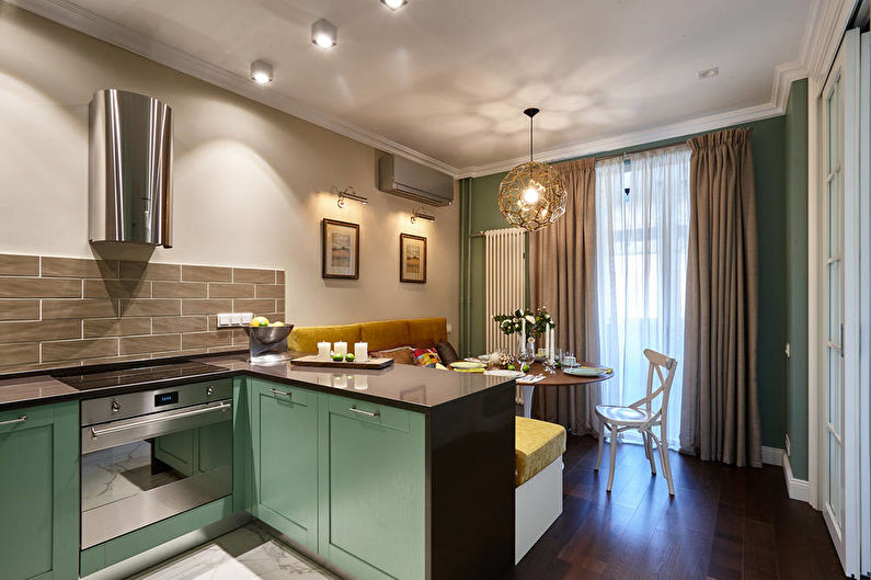 Virtuves-dzīvojamās istabas dizains mazā dzīvoklī - Proporcijas