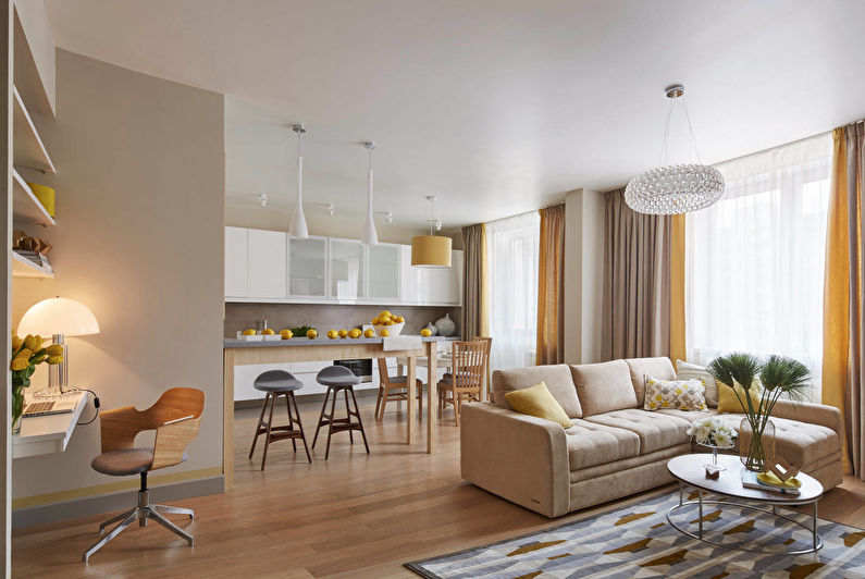 Cucina-soggiorno in stile moderno - Interior Design