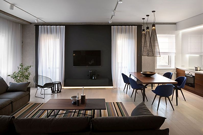 Design de uma cozinha combinada com uma sala de estar - Dicas úteis