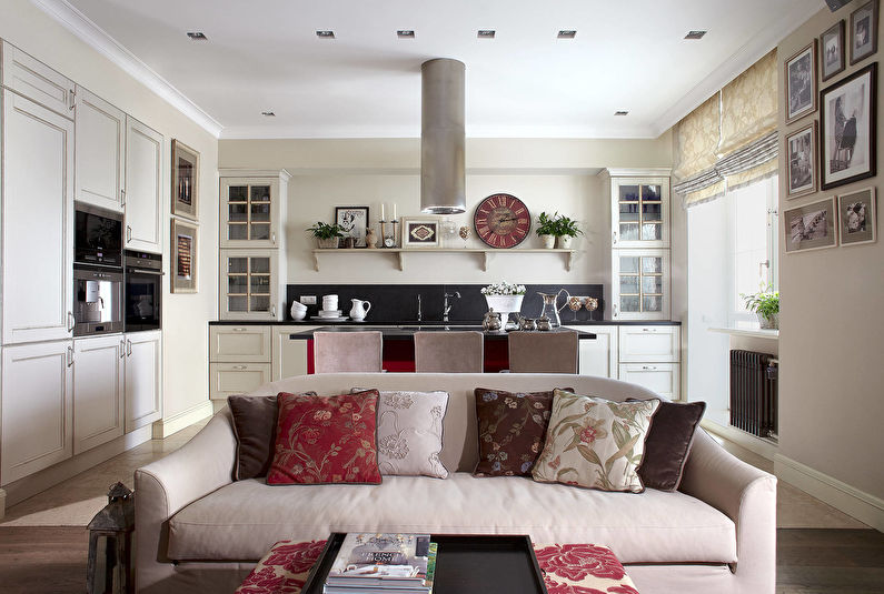 Design de uma cozinha combinada com uma sala de estar - Dicas úteis