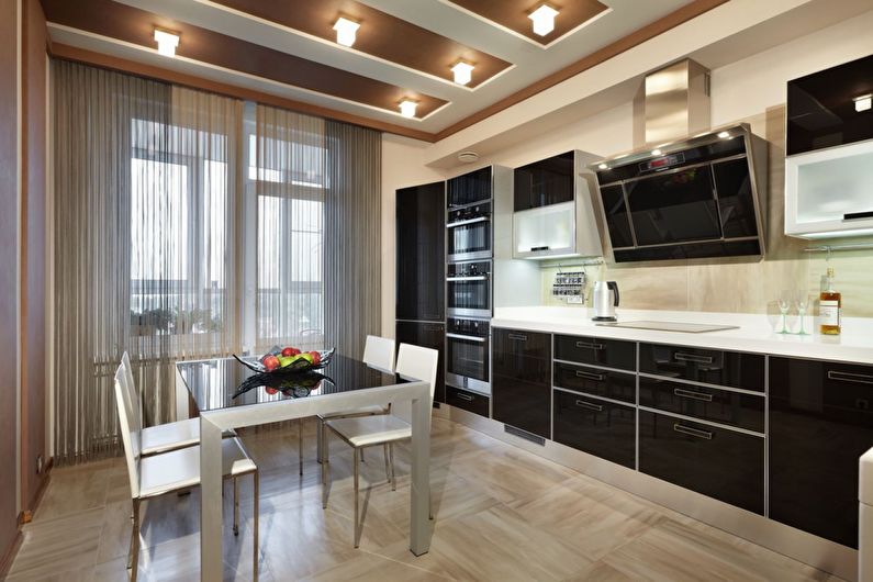 Įmontuojama modernaus stiliaus virtuvė - interjero dizainas