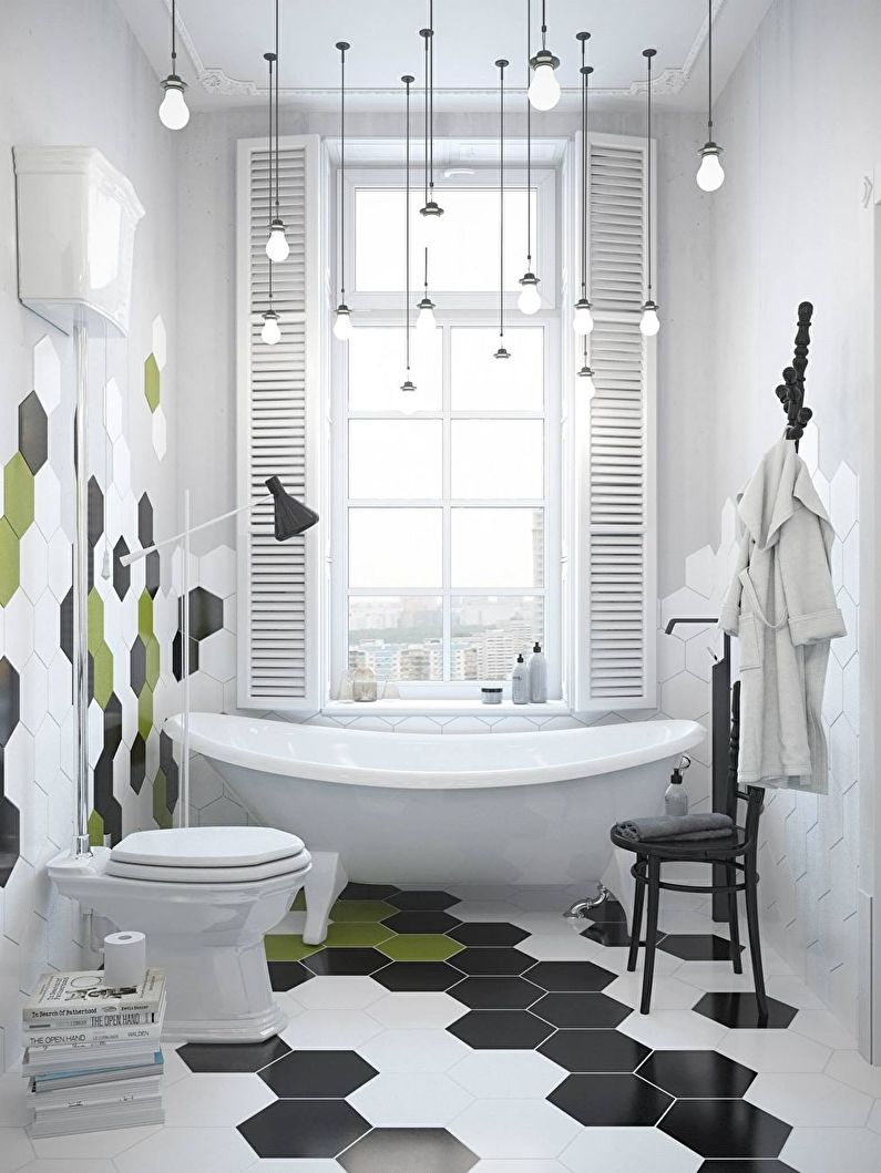 Black and White and Green - The combination of colors in the interior