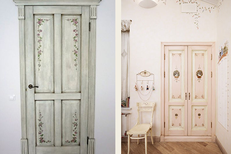 DIY staré dveře dekor - decoupage