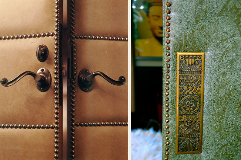 DIY porta velha decoração - couro