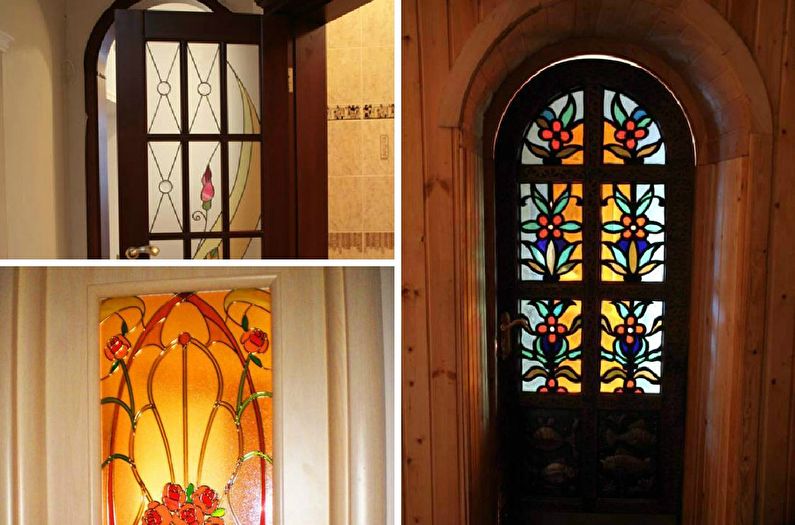 Gammal dörrdekor av DIY - målat glas