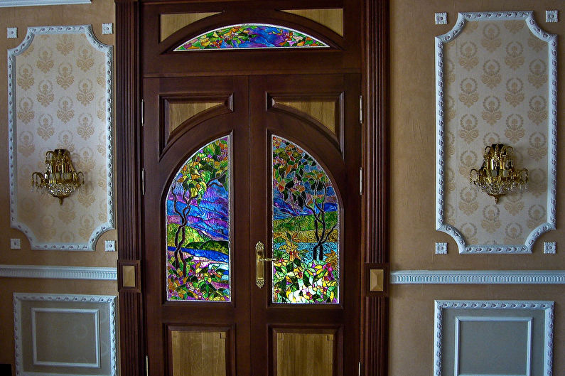 DIY porta velha decoração - vitral