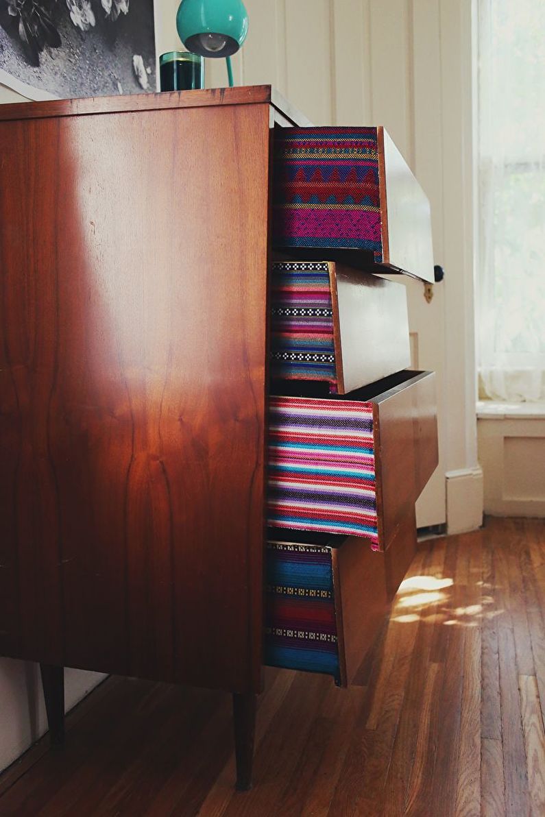 DIY Old Cabinet Decor - Fabric