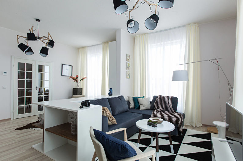 Moderní záclony obývacího pokoje